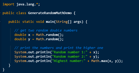 38++ Creating a random number generator in java
